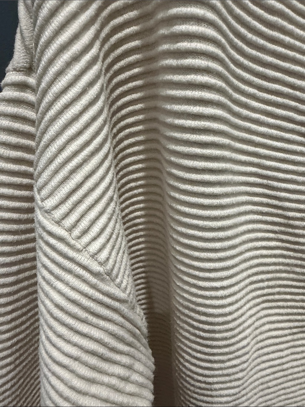 Cream Ribbed Knit Sweater - Picture 4 of 5